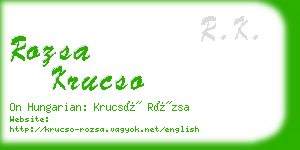 rozsa krucso business card